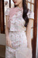 Yue Ribbon Jacquard Cheongsam Set Wear - Pink