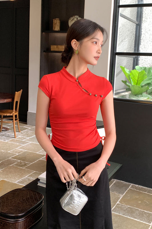 Molly Cheongsam Jersey Top