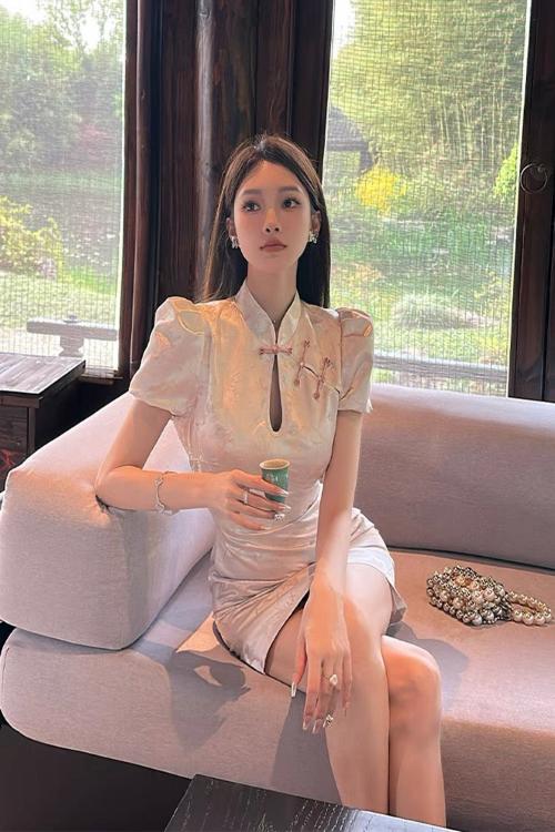 Radiant Peony Qipao