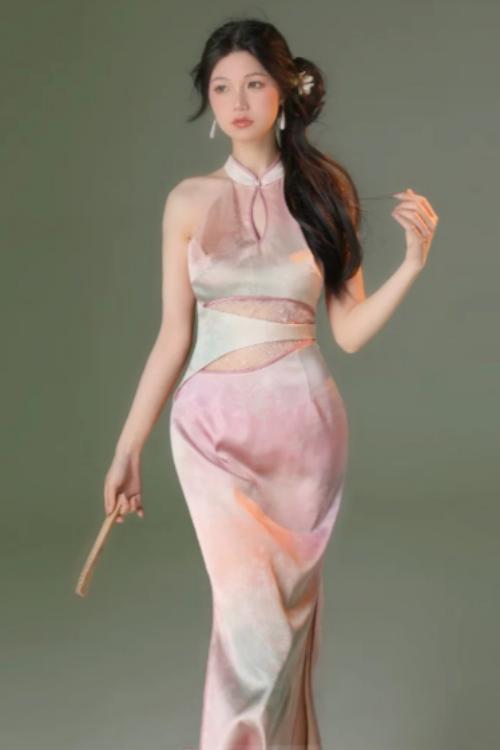 Sunset Blossom Qipao