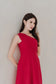Janelle Emboss Toga Dress - Red