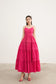 Zoilia Tiered Maxi Dress in Hot Pink