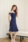 Mikaylia Off-Shoulder Dress in Navy