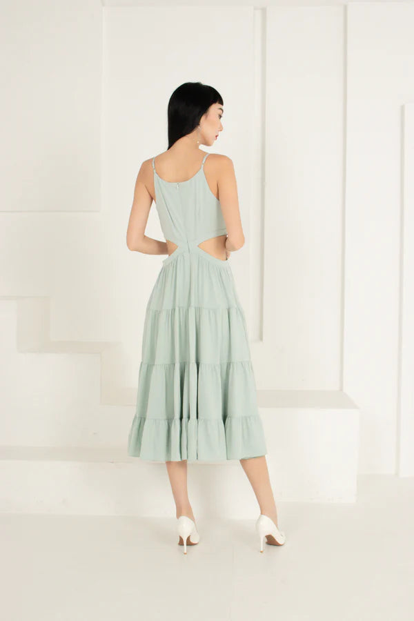 Soelia Cut Out Dress in Sage