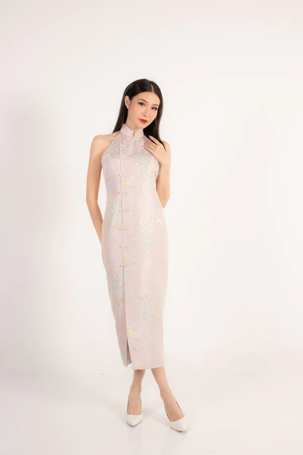 Yuan Oriental Qipao Dress in Pink