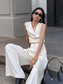 White Sleeveless Vest & Tailored Trousers Set