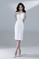 Irabelle Overlay Bodycon Dress - White