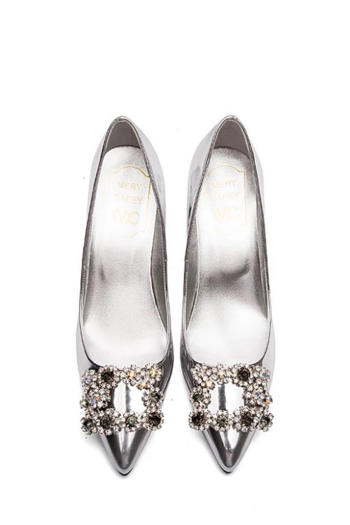 MANOLO 金属色高跟鞋