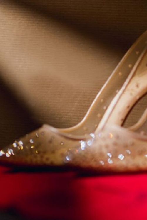 网眼水晶高跟鞋